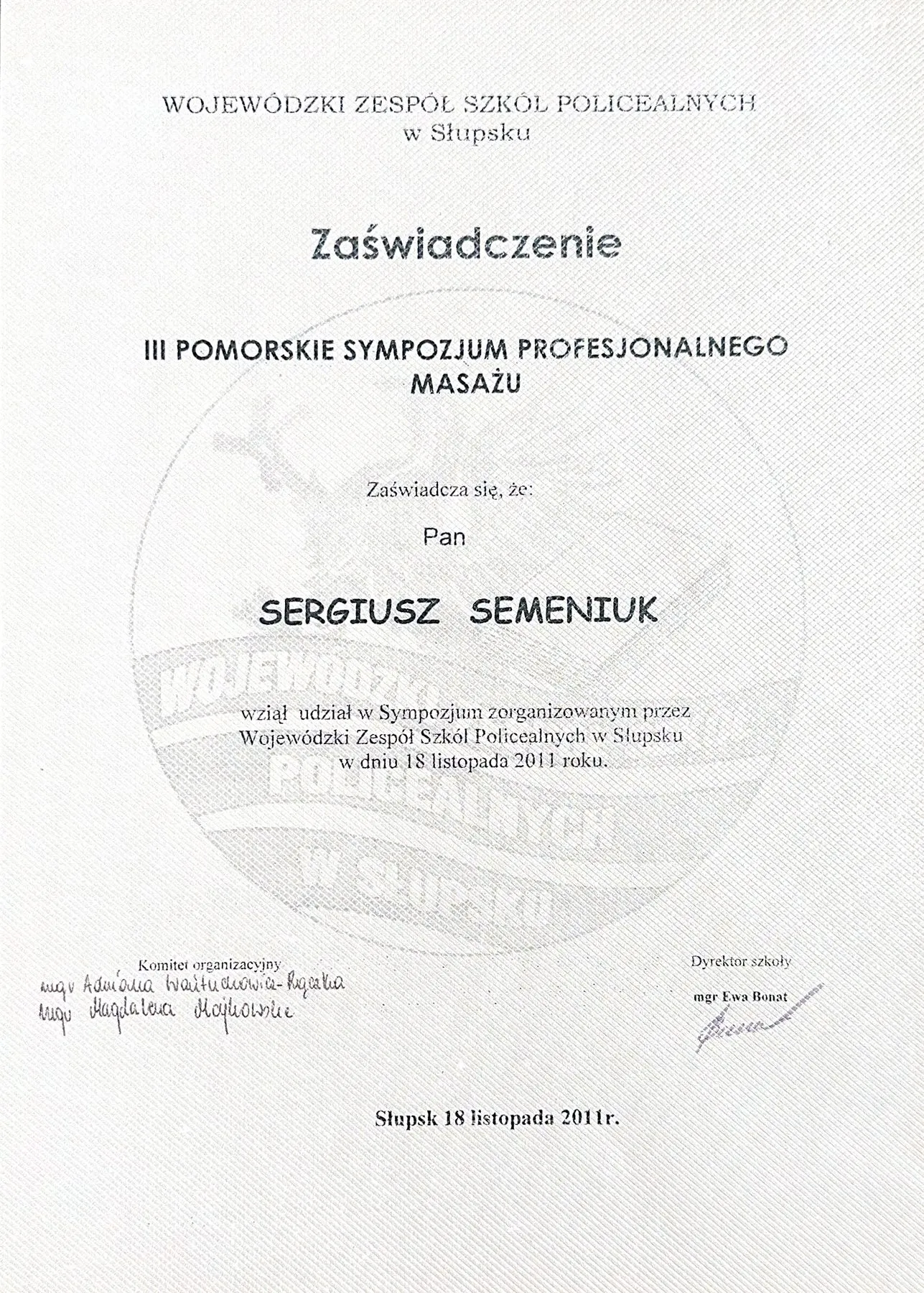 Skan: III Pomorskie Sympozjum Profesjonalnego Masażu